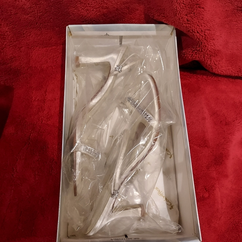 Colorifics White Satin Formal Shoe - Picture 9 of 10